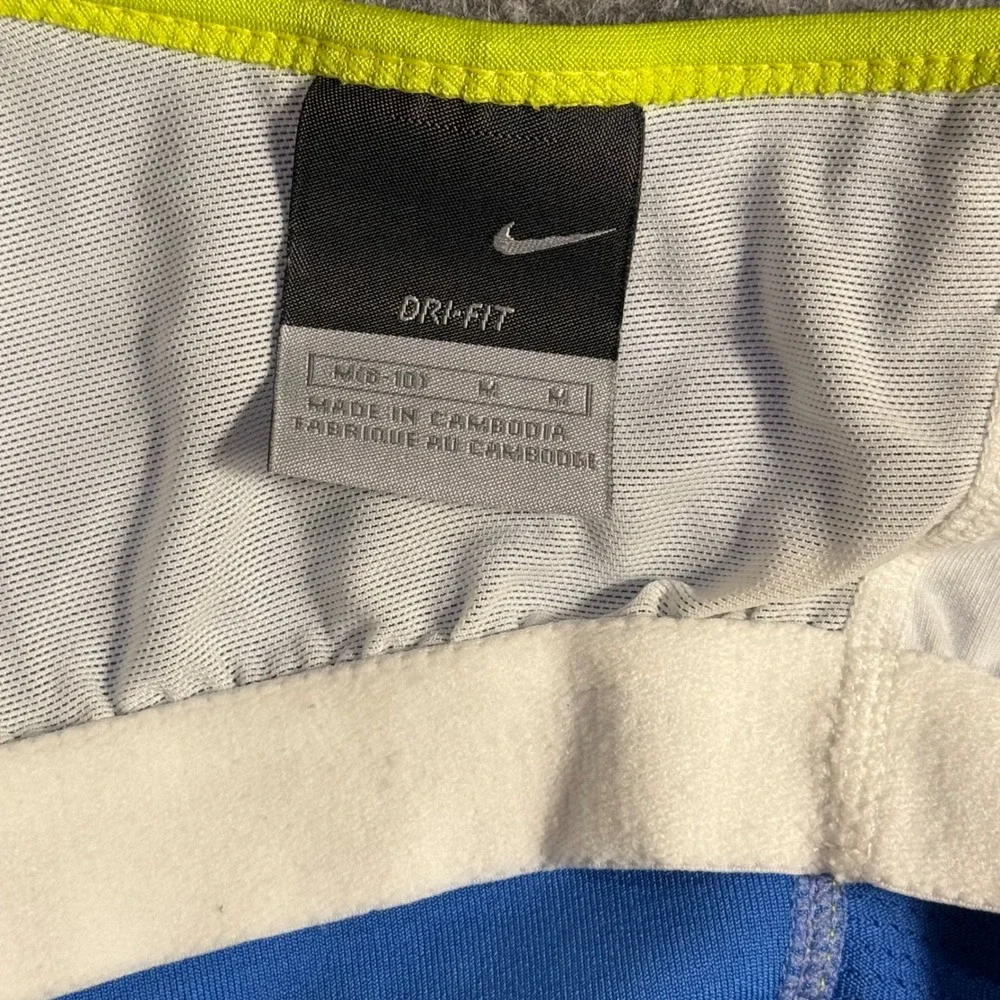 Nike Girls Blue Tank Top with Neon Yellow Trim